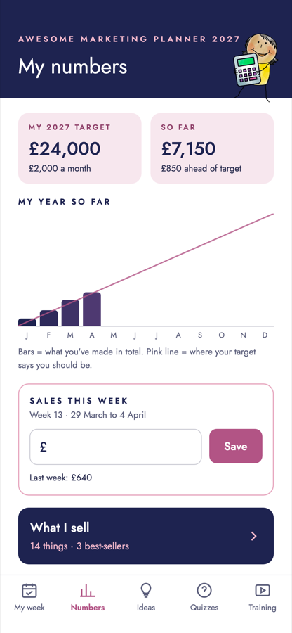 The planner app: My numbers