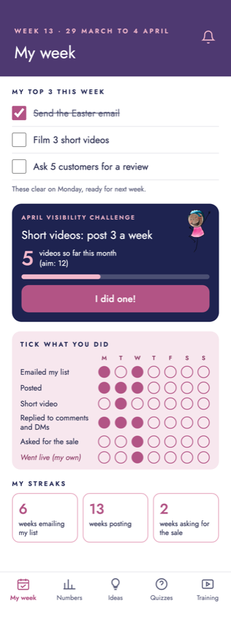 The planner app: My week