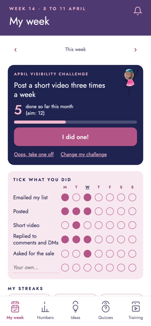The planner app: My week