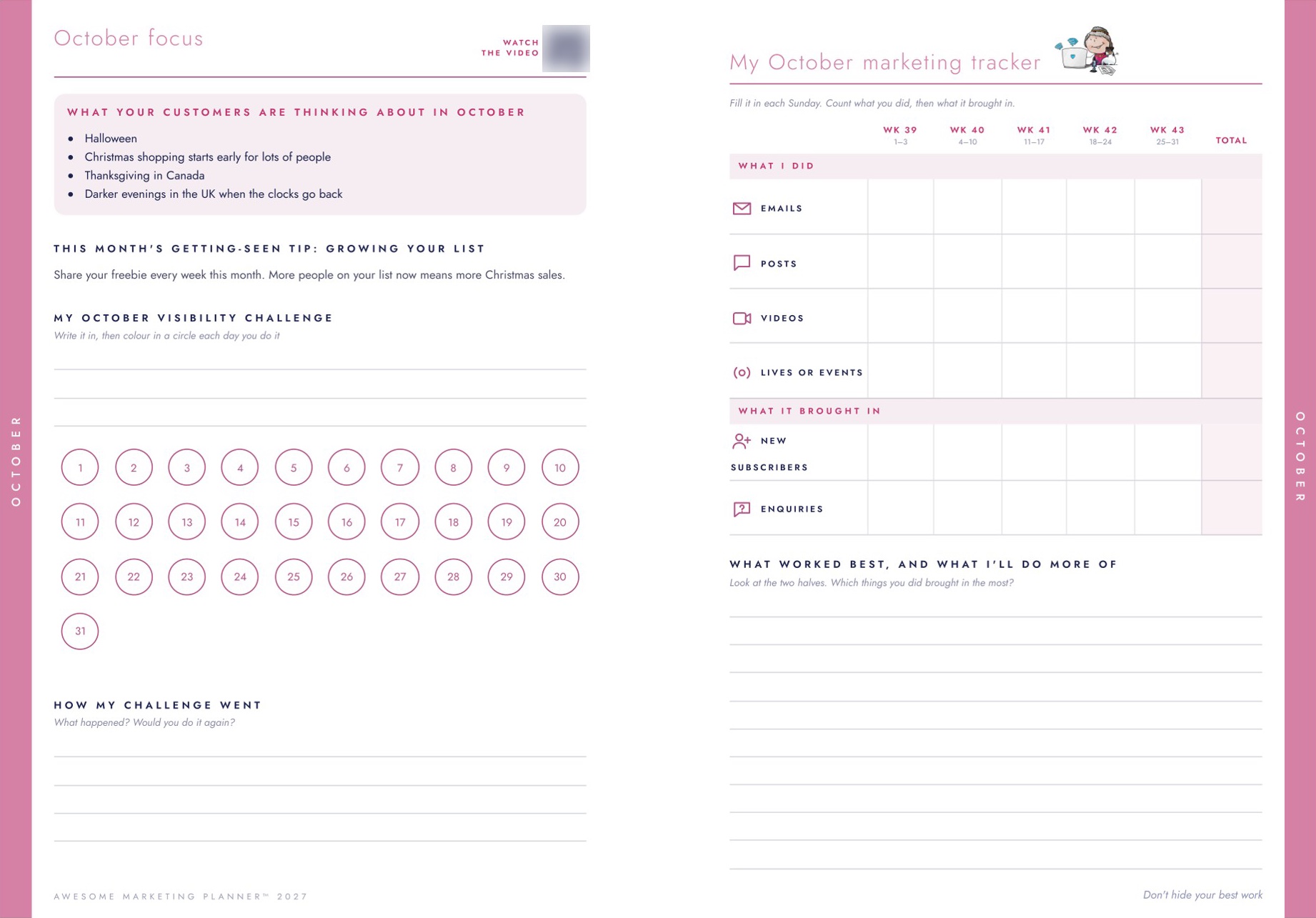 October focus and the marketing tracker