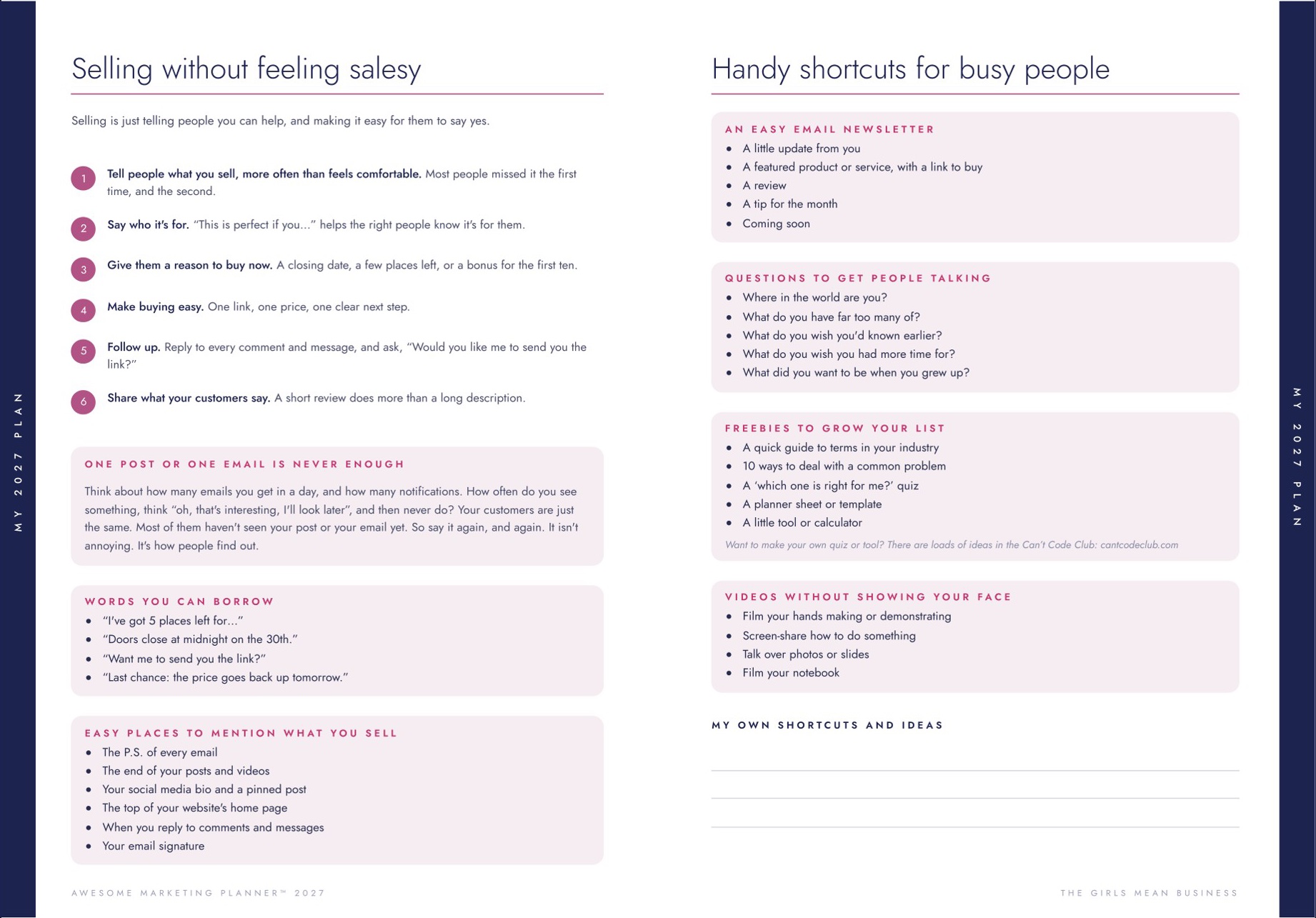 Selling without feeling salesy, and Handy shortcuts for busy people
